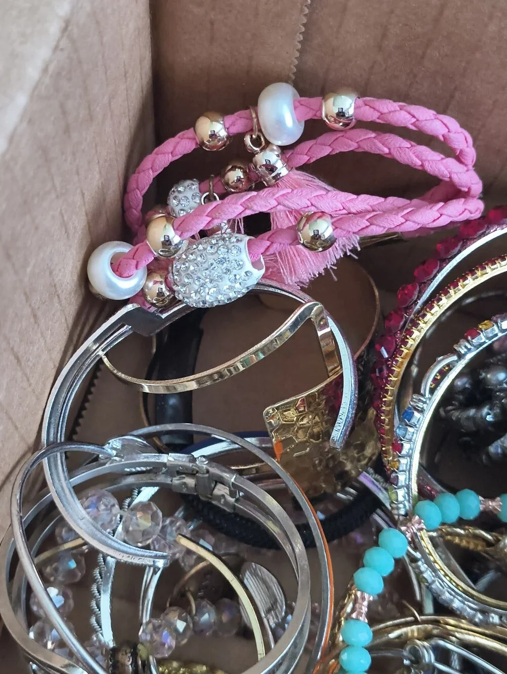 60 Bangle Bracelet For $30! Mixed Variety. All Wearable. Lot #2